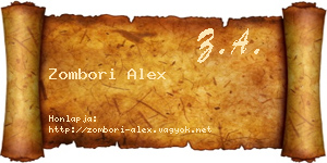 Zombori Alex névjegykártya